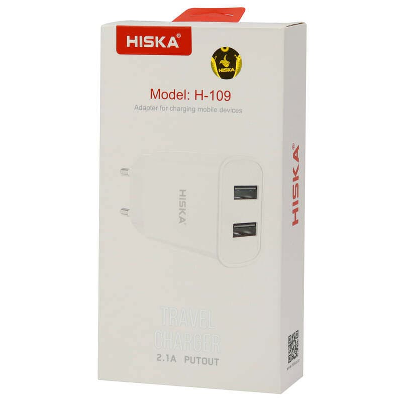شارژر دیواری هیسکا مدل H-109 همراه با کابل Lightning
