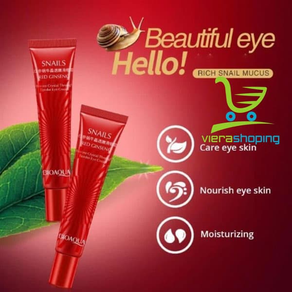 کرم ضد چروک دورچشم جنسینگ و حلزون بیوآکوا BIOAQUA