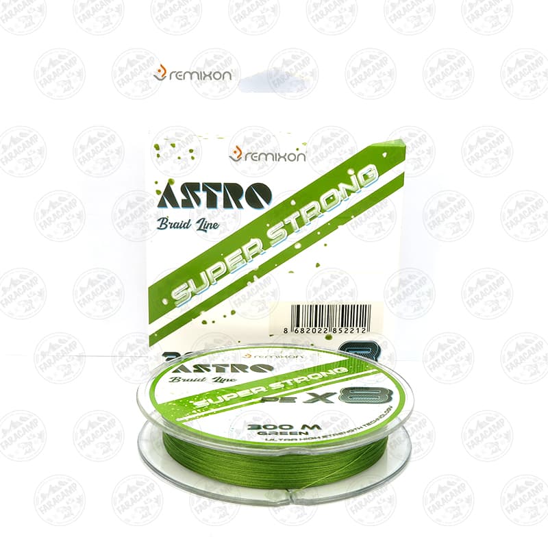 نخ ماهیگیری ابریشمی رمیکسون ۸ لایه رنگ سبز سایز ۰/۲۰ ،۳۰۰متر Remixon ASTRO PE X8