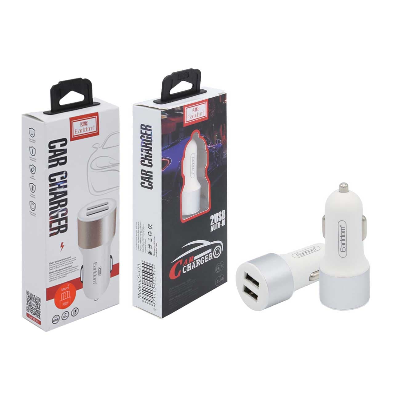 شارژر فندکی Earldom مدل ES-123 همراه با کابل Micro USB