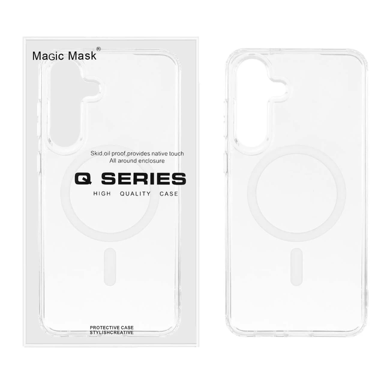 قاب اورجینال Magic Mask پشت سخت شفاف MagSafe دور ژله ای Samsung Galaxy S25 FE — تصویر ۳