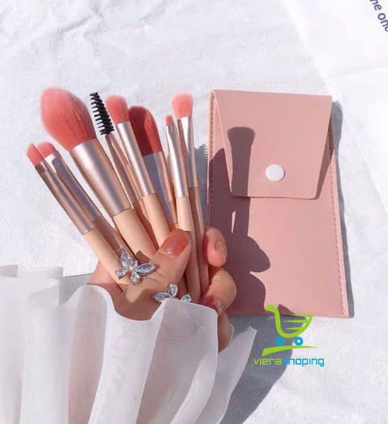 ست براش فانتزی کیف دار 8 تایی همراه کیف همرنگ — تصویر ۴