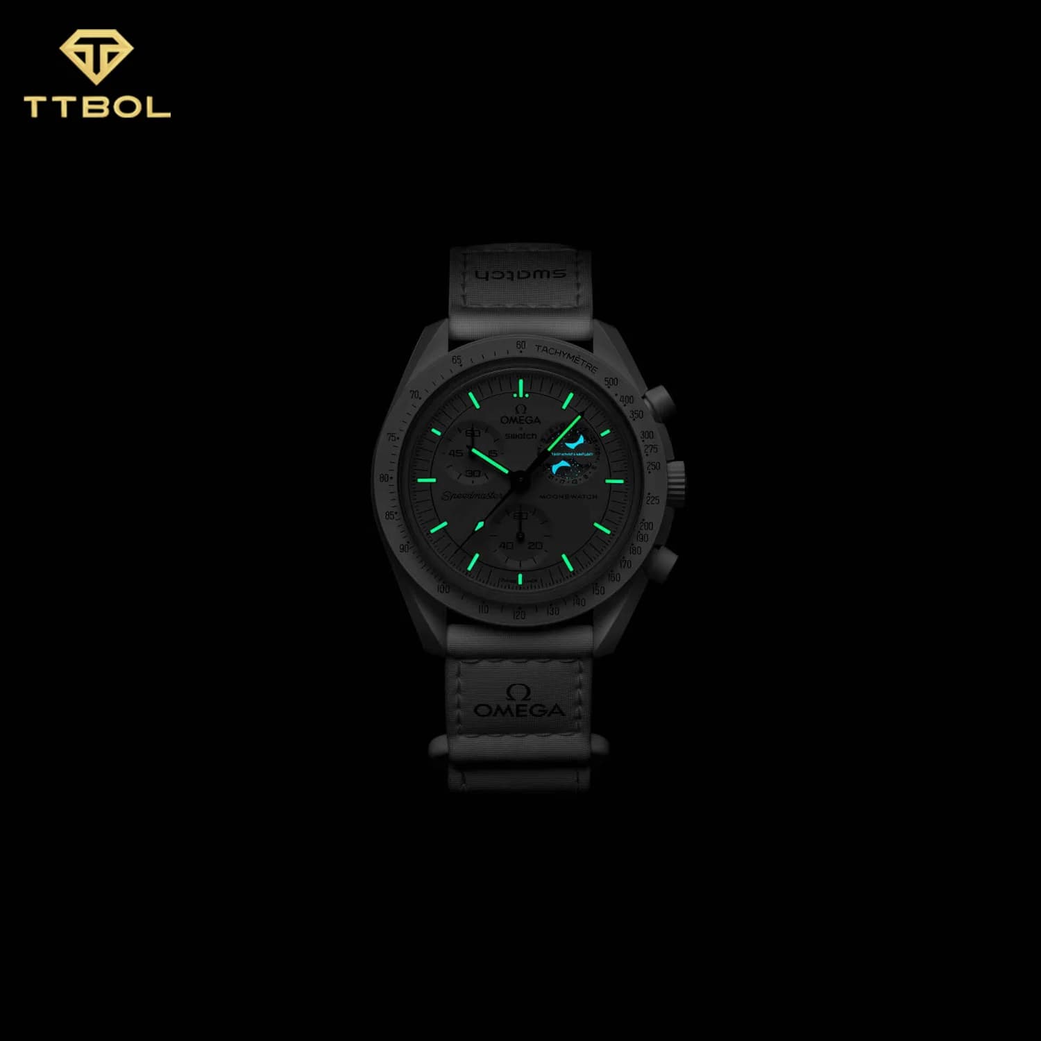 ساعت مچی امگا سواچ اسنوپی OMEGA SWATCH MISSION TO THE MOONPHASE SO33W700 — تصویر ۳