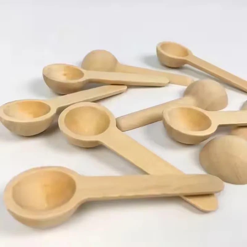قاشق چوبی گرد 6 عددی