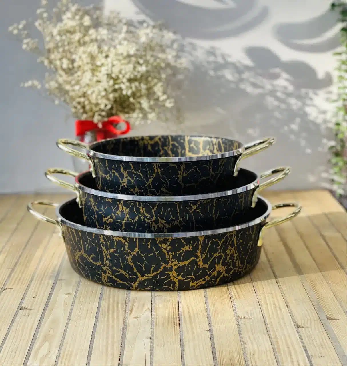 سه تابه دو دسته ماربل