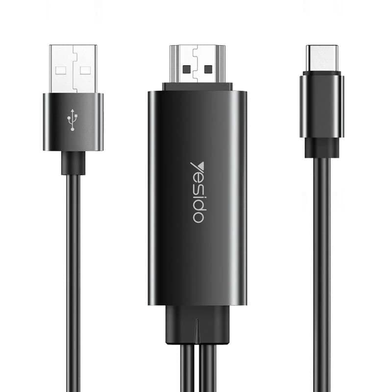 کابل تبدیل USB-C به HDMI / USB یسیدو مدل HM03 طول 1.8 متر