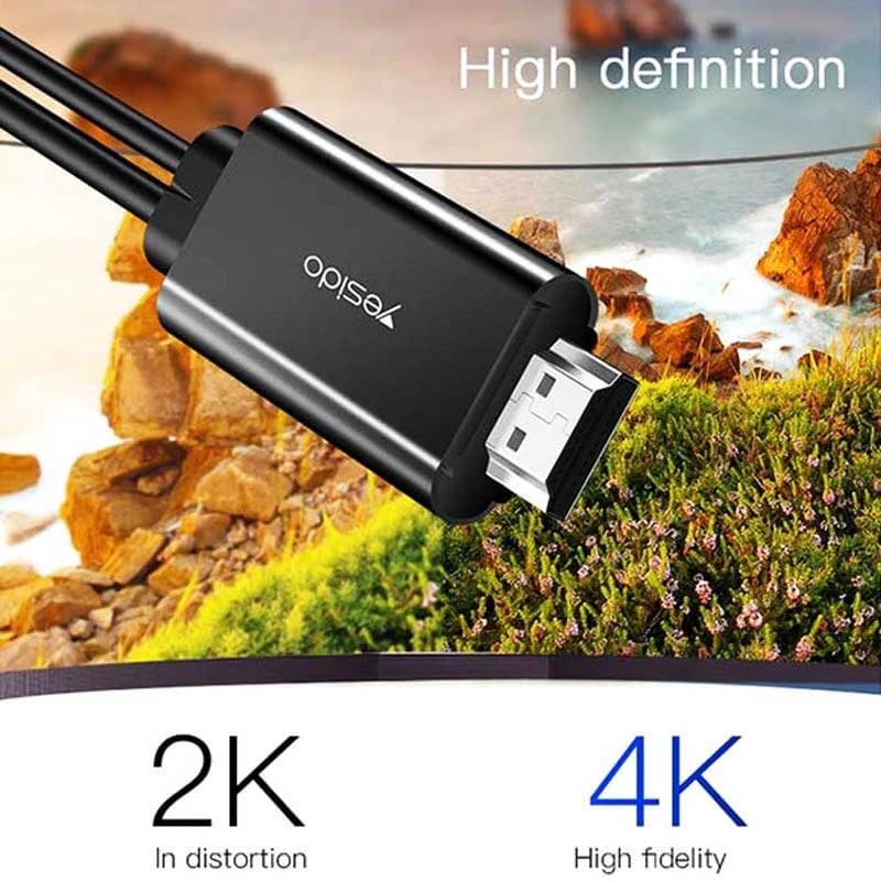 کابل تبدیل USB-C به HDMI / USB یسیدو مدل HM03 طول 1.8 متر — تصویر ۳