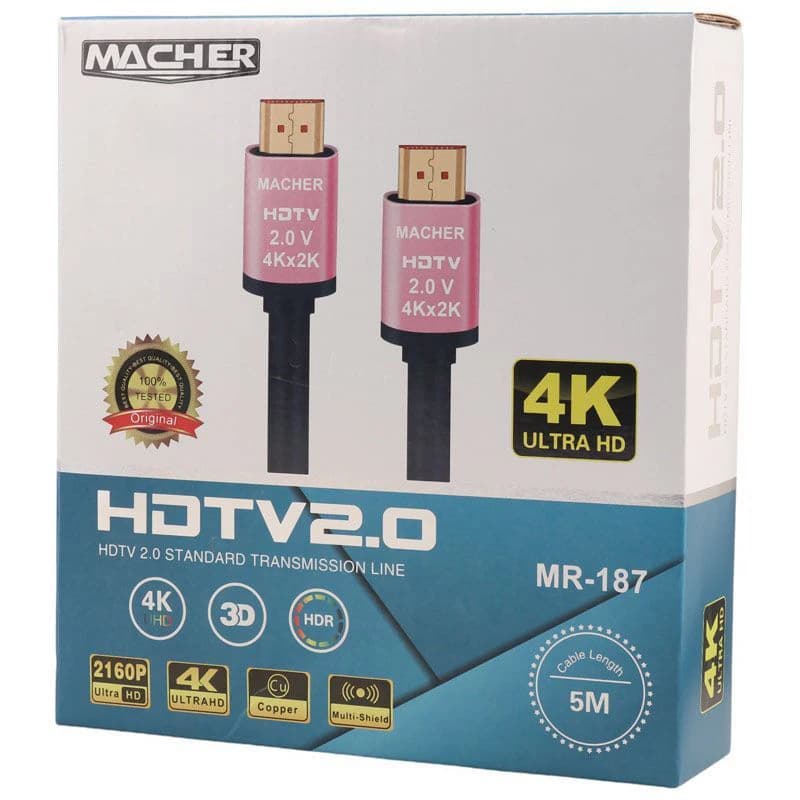 کابل HDMI مچر کد 4K مدل MR-187 طول 5 متر — تصویر ۲