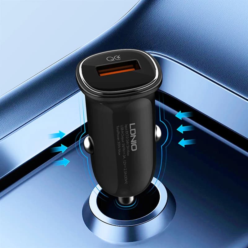شارژر فندکی 30 وات الدینیو مدل C105 به همراه کابل USB-C — تصویر ۸