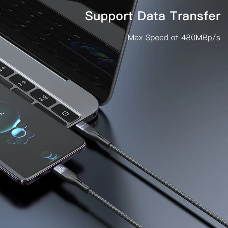 کابل USB-C یسیدو مدل DUAL TYPE-C CA156 60W طول 1 متر — تصویر ۳