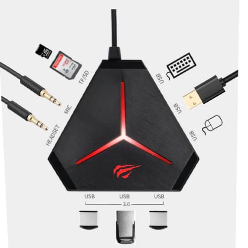 هاب و رم ریدر هویت مدل HAVIT H95 10PORT USB3 — تصویر ۵