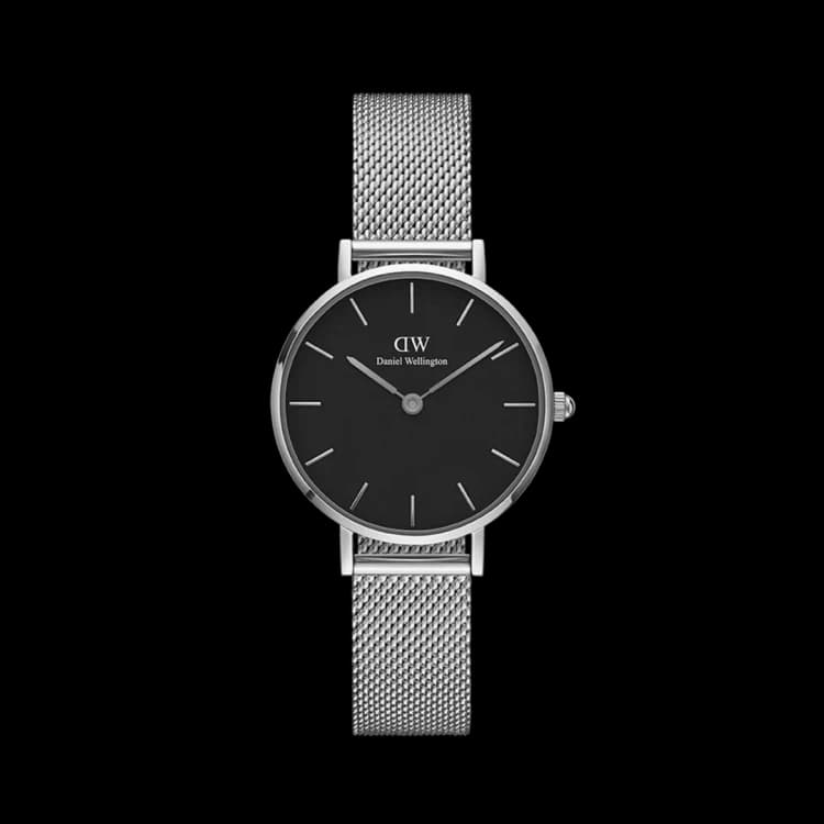 ساعت مچی دنیل ولینگتون پتیت | Daniel Wellington Petite | نقره ای صفحه مشکی مستر کوالیتی