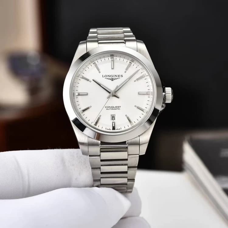 ساعت مچی لونژین کانکوئست | Longines Conquest | نقره‌ای صفحه سفید رپلیکا ایتالیا