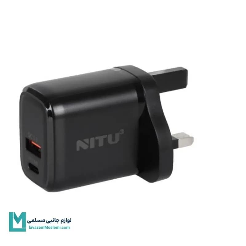شارژر دیواری ۲۰ وات نیتو NTC145 دو پورت PD و QC3.0 با کابل Type-C کد CH1219 | لوازم جانبی مسلمی — تصویر ۴