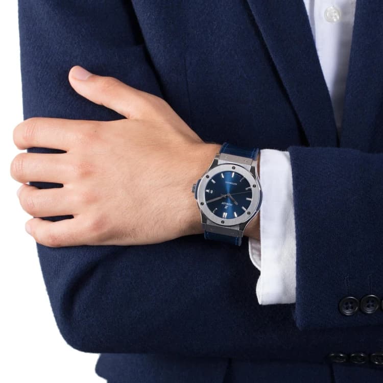 ساعت مچی هابلوت کلاسیک فیوژن | Hublot Classic Fusion | نقره ای-سرمه ای صفحه سرمه ای های کپی