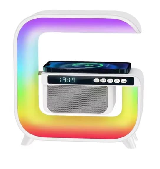 اسپیکر بلوتوثی و شارژر وایرلس و چراغ RGB LED مدل G3