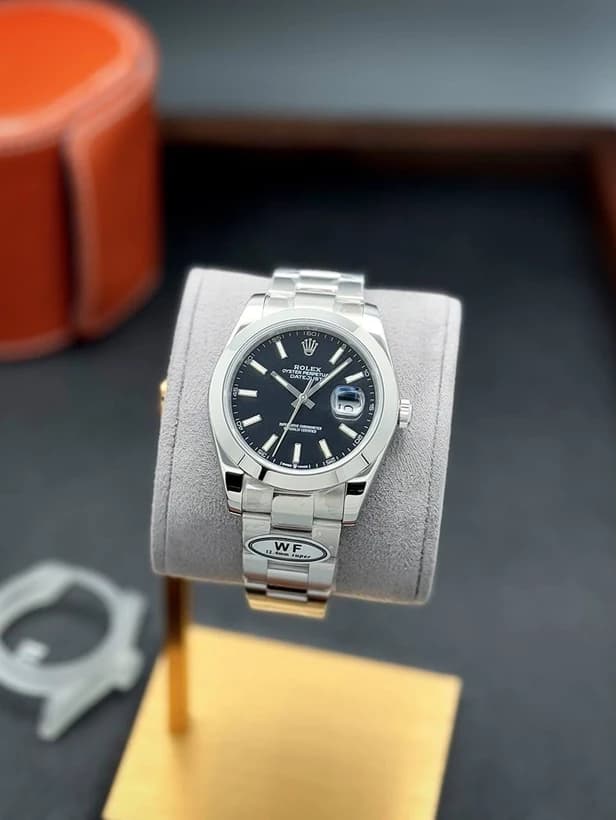 ساعت مچی رولکس دیت‌جاست | Rolex Datejust | نقره‌ای صفحه مشکی های کپی