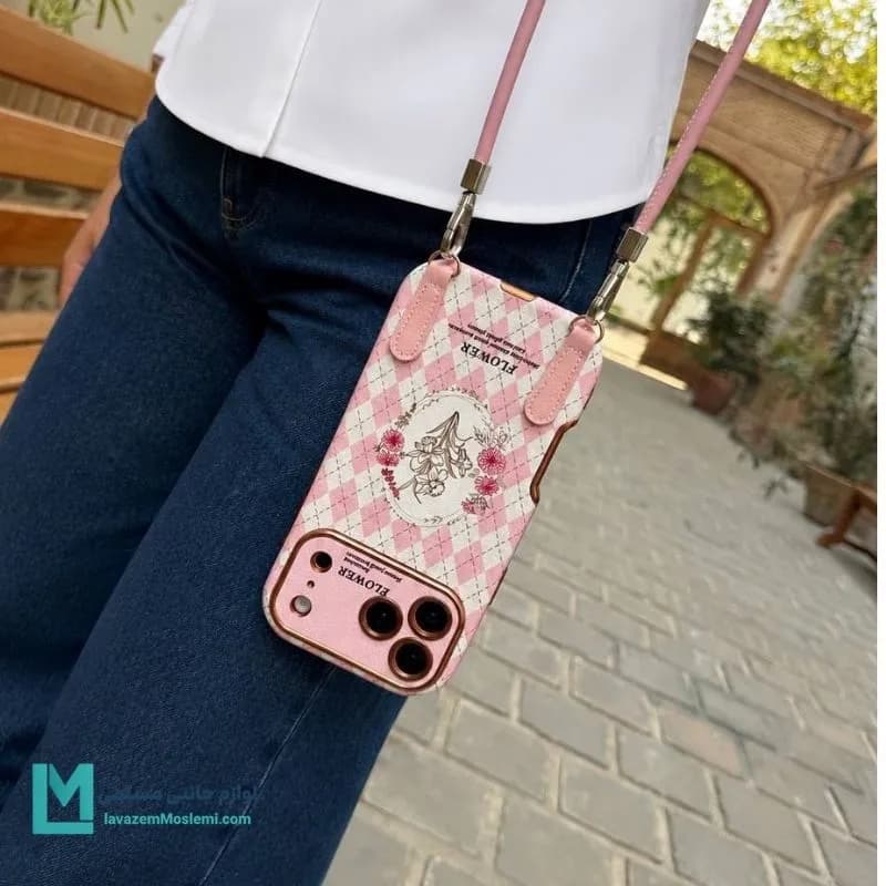 قاب گوشی فانتزی فلاور رز صورتی کد C3718 | لوازم جانبی مسلمی — تصویر ۲