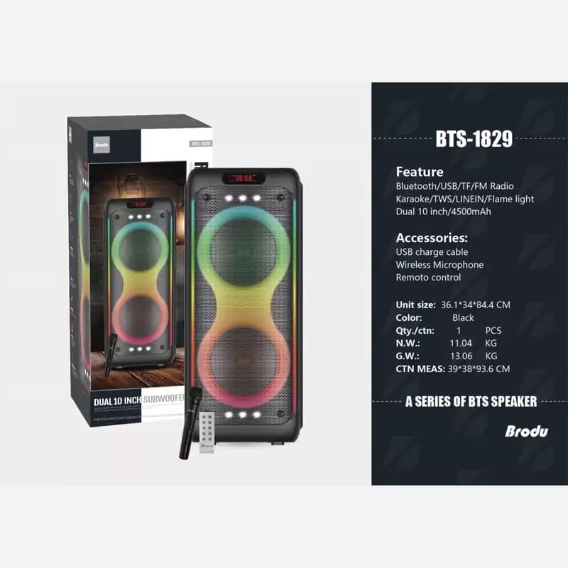 اسپیکر بلوتوثی قابل حمل مدل bts 1829