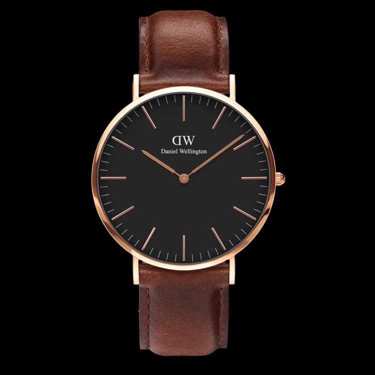 ساعت مچی دنیل ولینگتون پتیت | Daniel Wellington Petite | رزگلد صفحه مشکی مستر کوالیتی