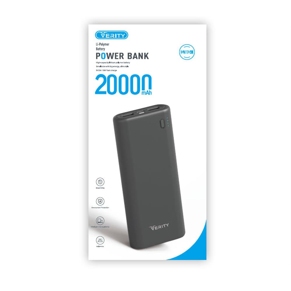 شارژر همراه وریتی مدل V-PH130-20 ظرفیت 20000 میلی آمپر ساعت