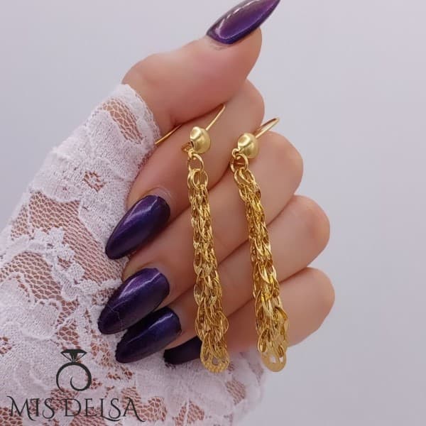گوشواره آویز CityGOLD مدل پر — تصویر ۲