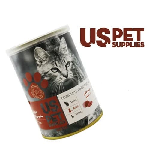 کنسرو گربه یو اس پت USPet طعم گوشت خالص گوساله
