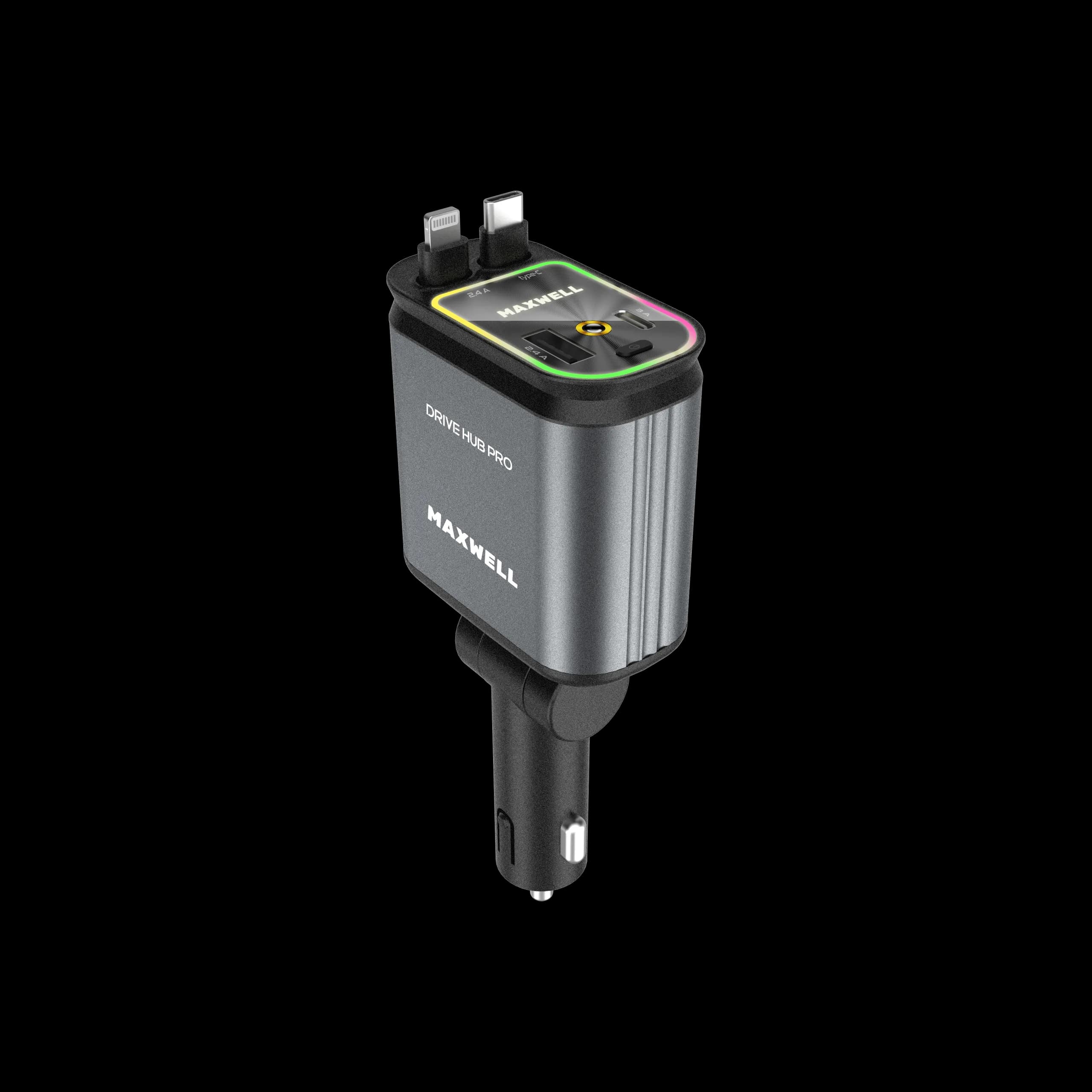 فندکی 4 کاره 120 واتی با نور کهکشانی از برند مکسول مدل maxwell drive hub pro