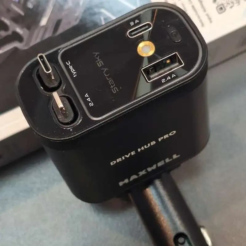 فندکی 4 کاره 120 واتی با نور کهکشانی از برند مکسول مدل maxwell drive hub pro — تصویر ۲
