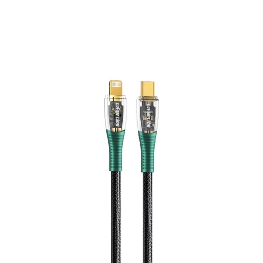 کابل تبدیل USB-C به Lightning گرین لاین Transparent 1m — تصویر ۲