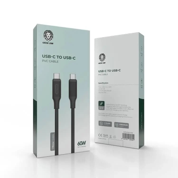 کابل USB-c به تایپ‌ سی گرین لاین Type-C To Type-C PVC 1m