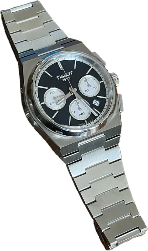 ساعت مچی تیسوت پی آر ایکس | Tissot PRX | نقره‌ای صفحه سفید-مشکی کوارتز — تصویر ۲