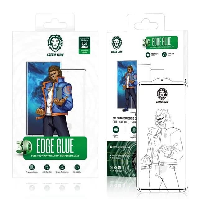 گلس 3D Edge Glue سامسونگ S23 Ultra گرین لاین