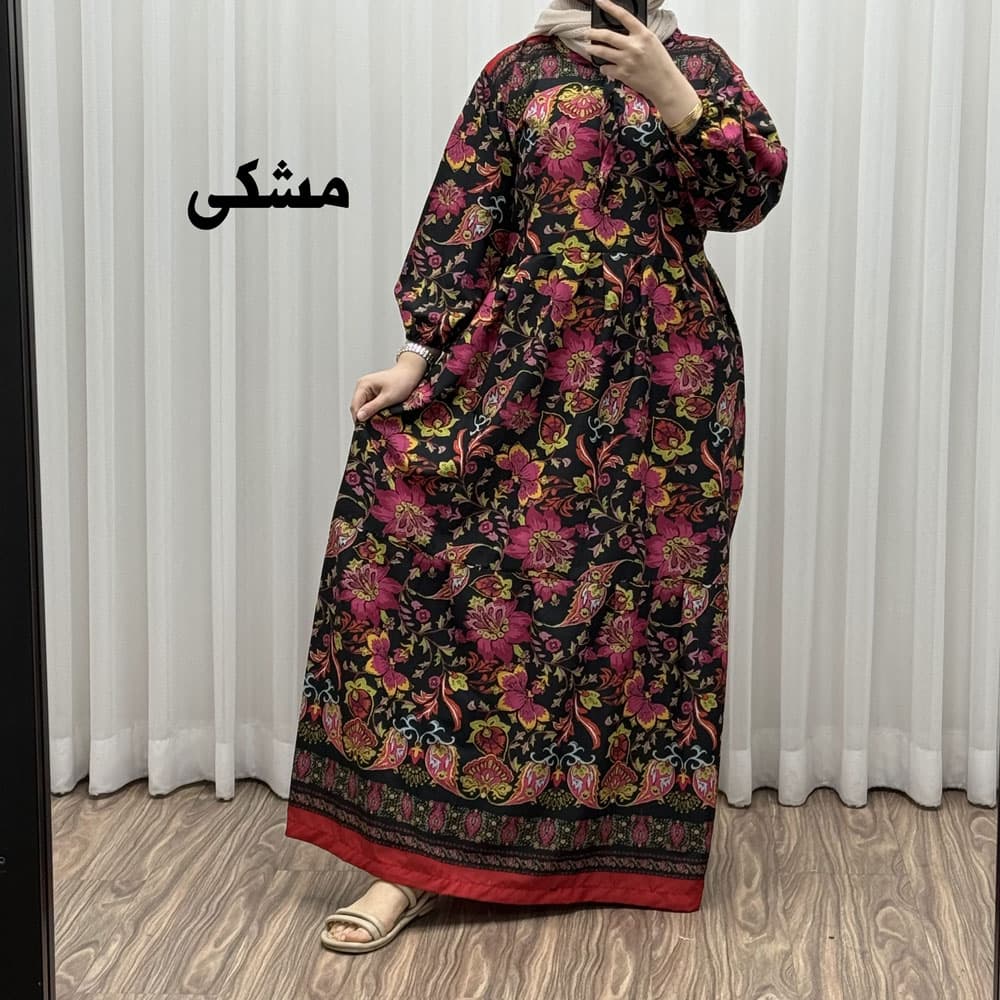 پیراهن فلور بوگاتی حاشیه دار کد 1634 — تصویر ۳