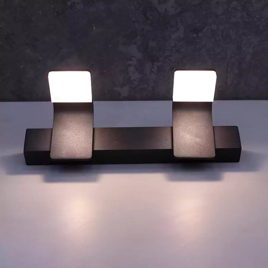 چراغ بالا آینه 2 شعله L (مشکی مات)