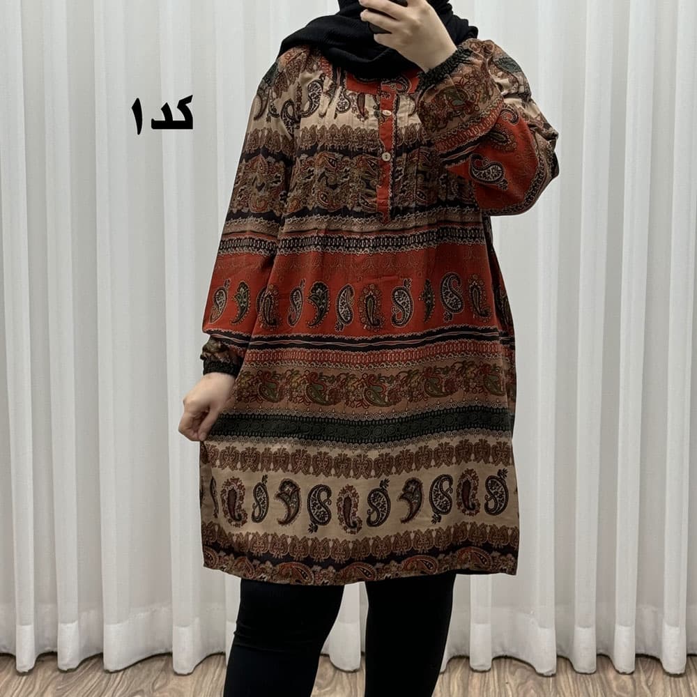 تونیک سایزبزرگ وارداتی مدل ترمه افقی کد 1617