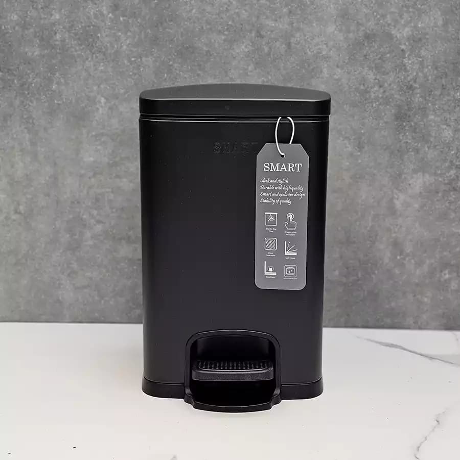 سطل ۱۲ لیتر پدالی اسمارت (مشکی مات)