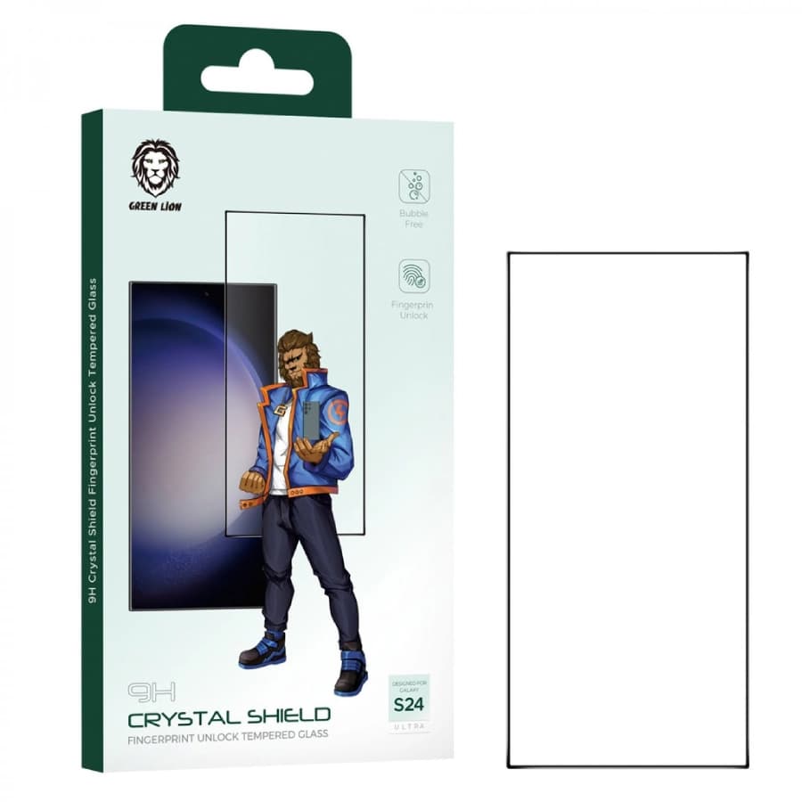 گلس کریستال سامسونگ گرین لاین samsung 9H Crystal Sheild Finger Print Unlock