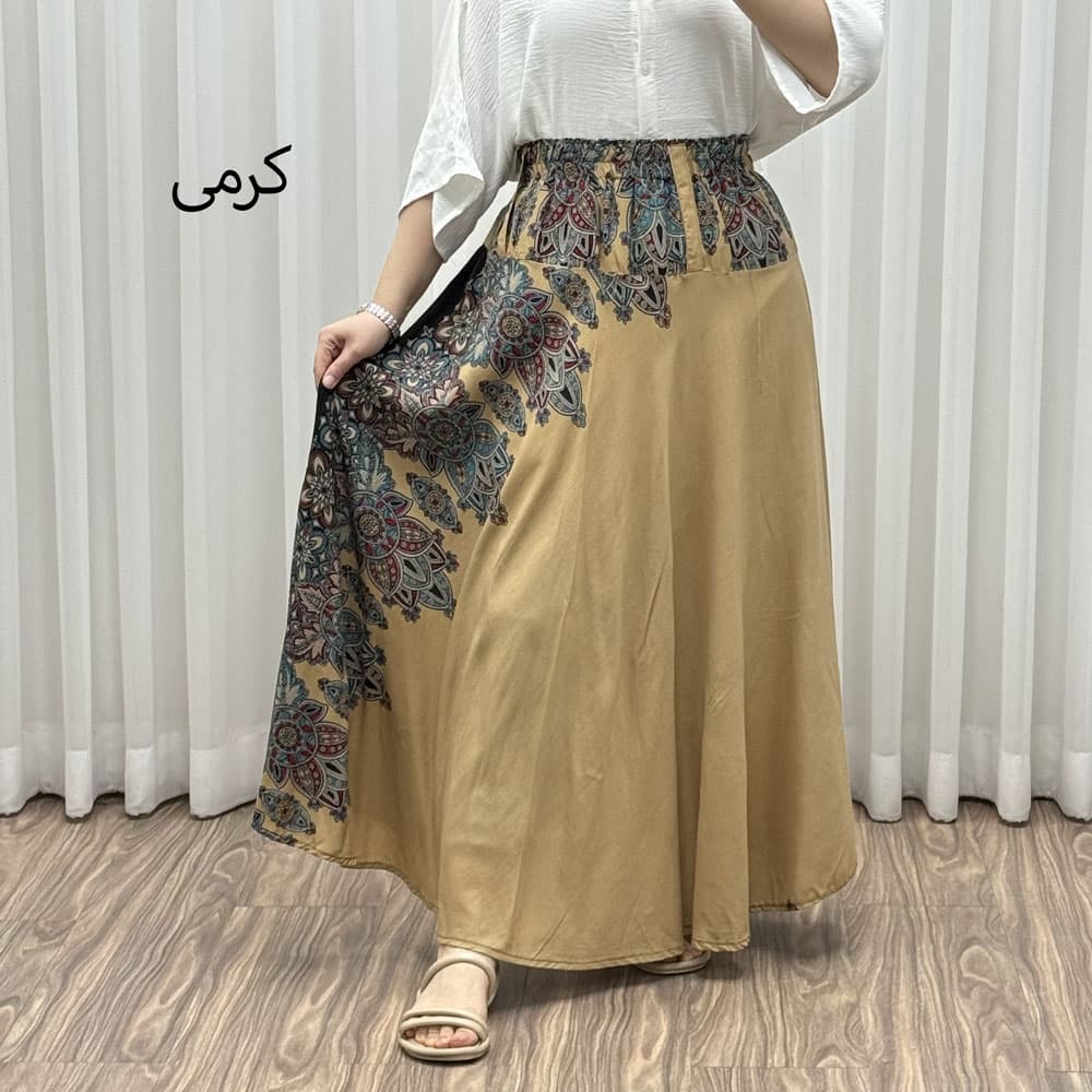 دامن وارداتی اندونزی مدل آینه‌کاری کد 1609 — تصویر ۳