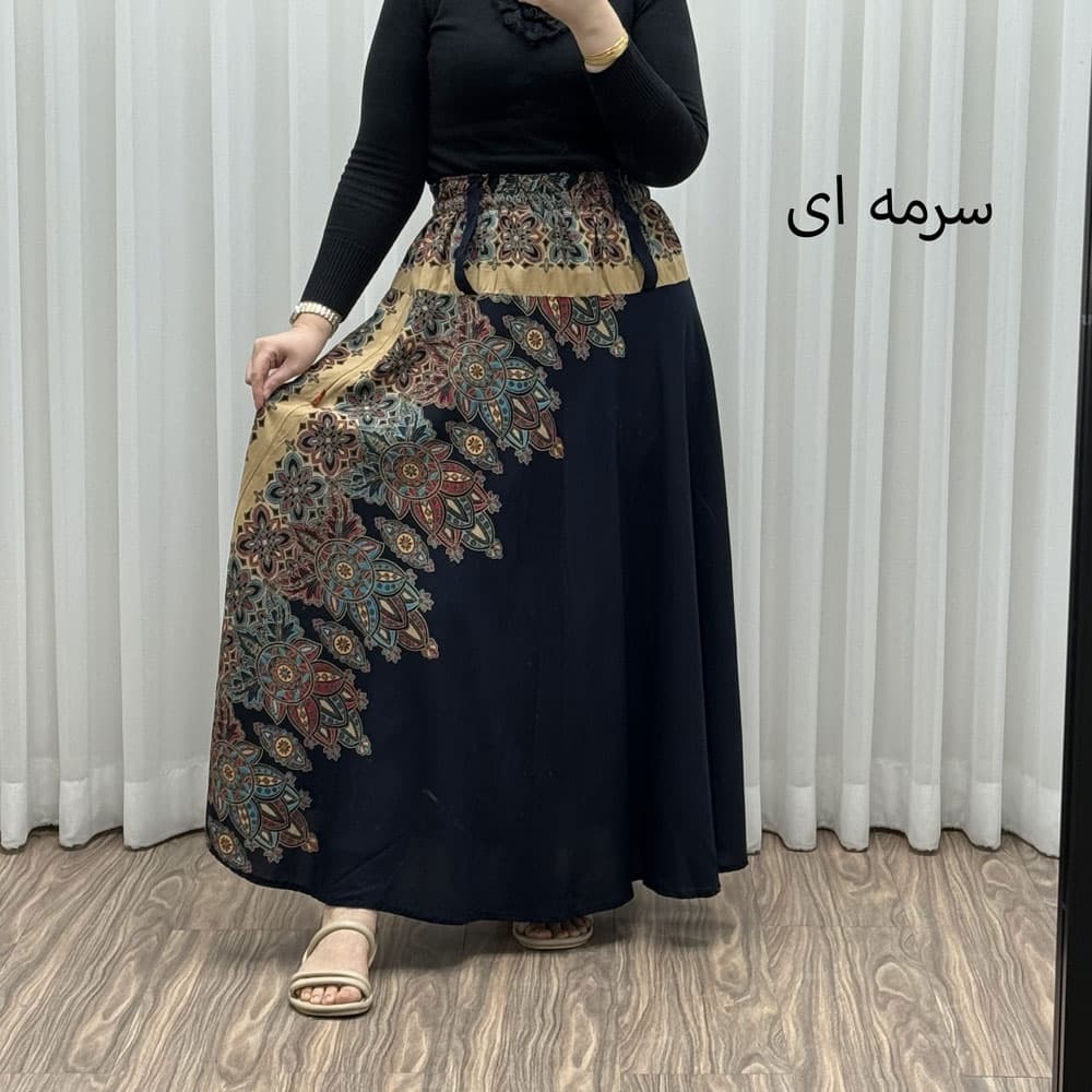 دامن وارداتی اندونزی مدل آینه‌کاری کد 1609 — تصویر ۲