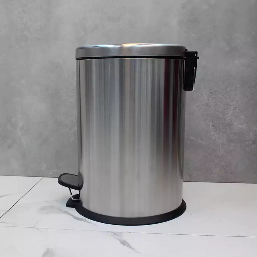 سطل 20 لیتر پدالی گرد (استیل مات) — تصویر ۴