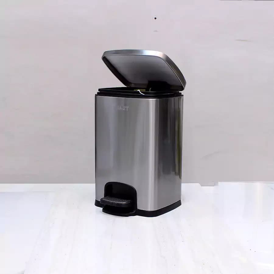 سطل استیل پدالی مات ۸ لیتری برند (اسمارت) — تصویر ۲