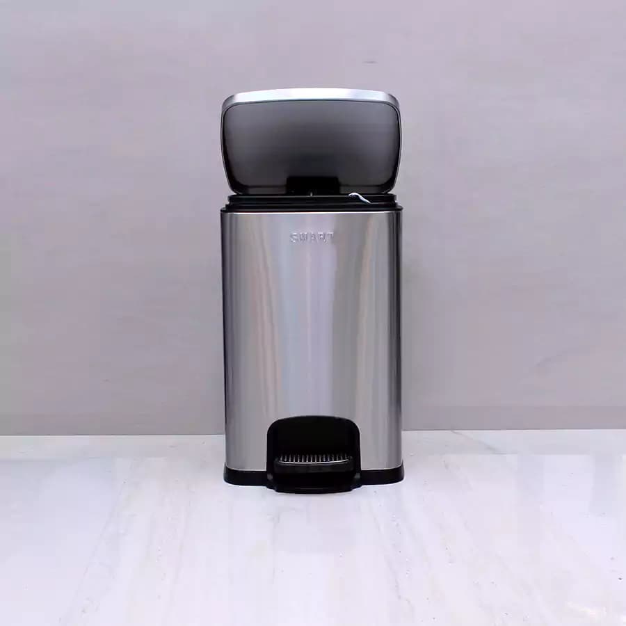 سطل استیل پدالی مات ۸ لیتری برند (اسمارت) — تصویر ۳