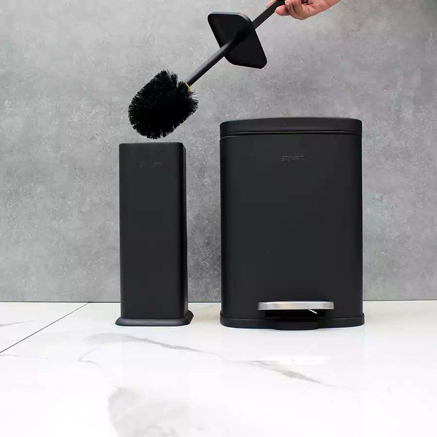 سطل و برس 5 لیتر پدالی مستطیل برند SMART (مشکی مات) — تصویر ۳