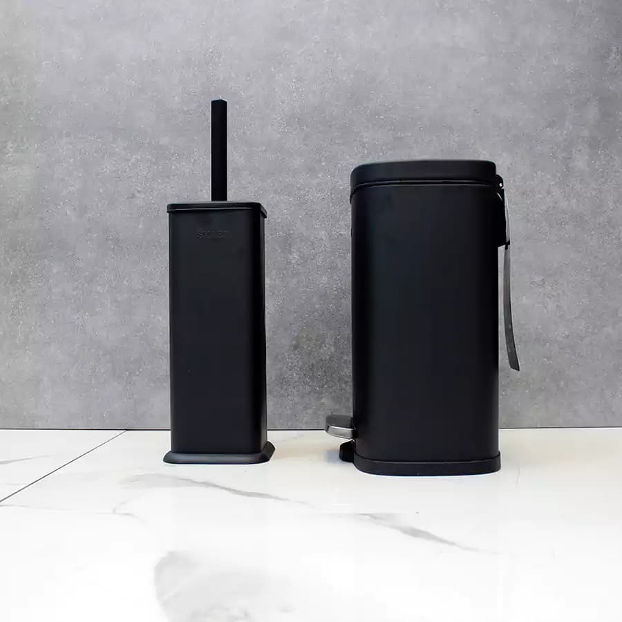 سطل و برس 5 لیتر پدالی مستطیل برند SMART (مشکی مات) — تصویر ۲