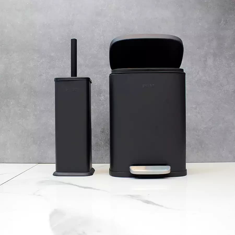 سطل و برس 5 لیتر پدالی مستطیل برند SMART (مشکی مات) — تصویر ۴