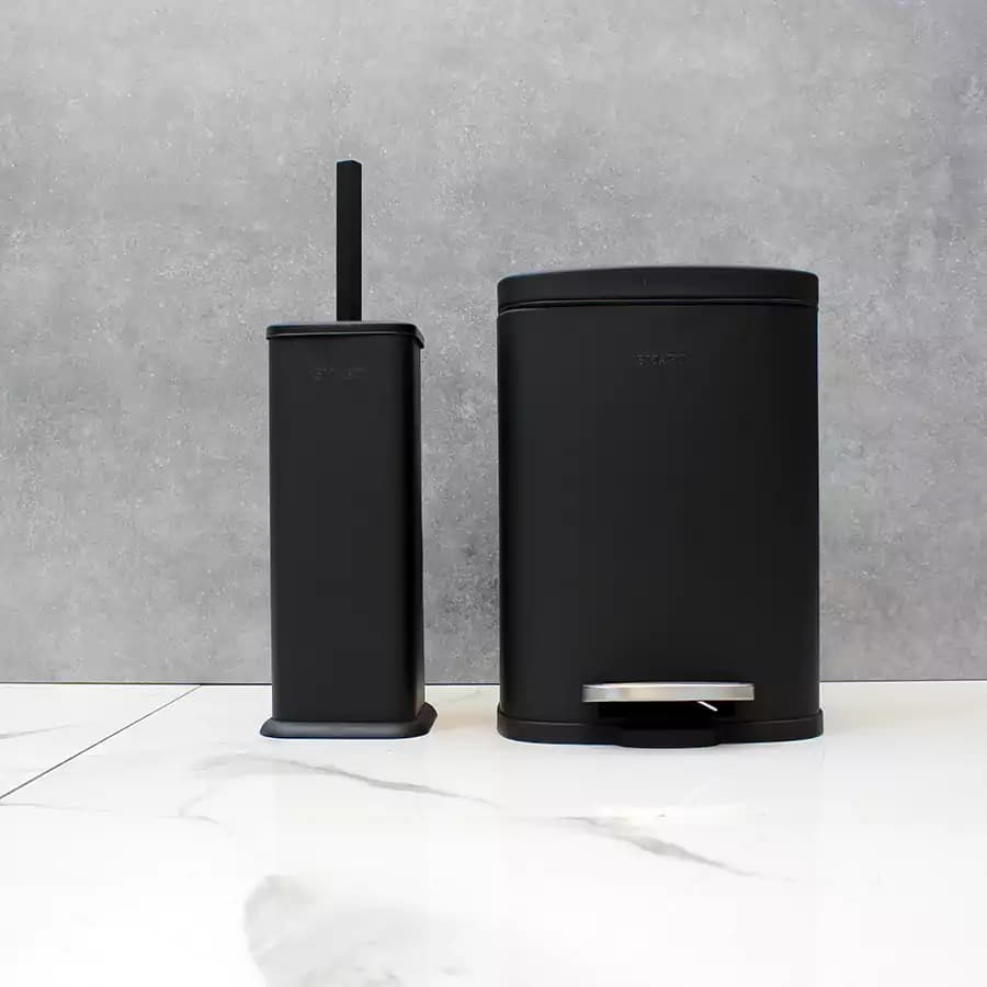 سطل و برس 5 لیتر پدالی مستطیل برند SMART (مشکی مات)