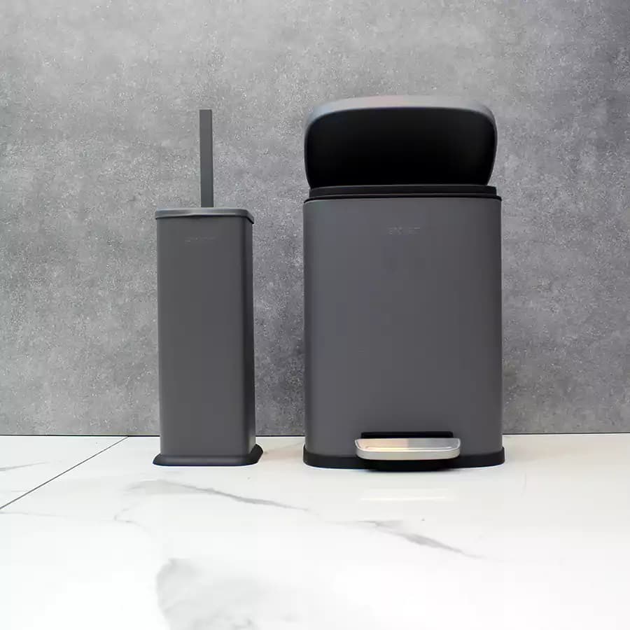 سطل و برس 5 لیتر پدالی SMART (طوسی مات) — تصویر ۳