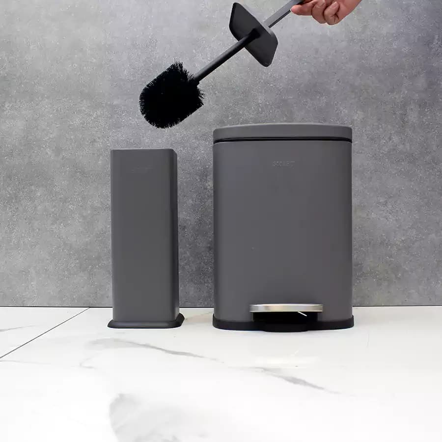سطل و برس 5 لیتر پدالی SMART (طوسی مات) — تصویر ۴