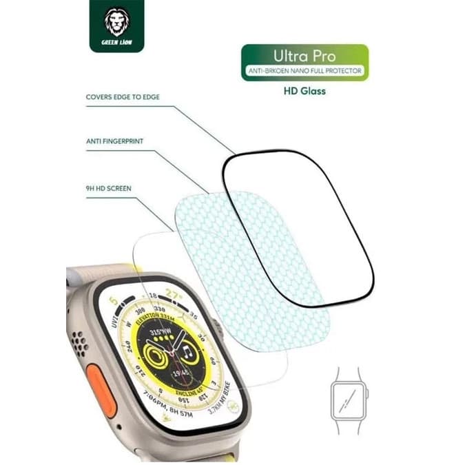 محافظ صفحه نمایش اپل واچ 49 میلی‌متری گرین لاین Ultra Pro HD — تصویر ۴